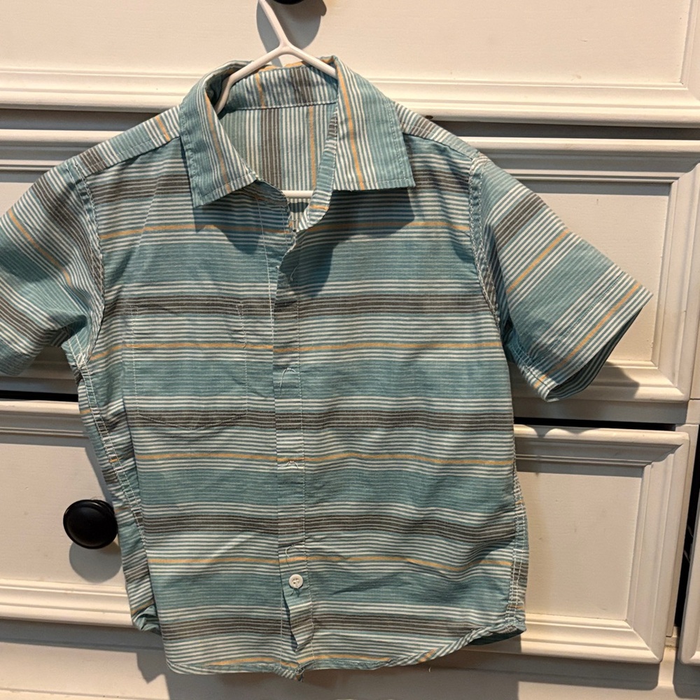 Striped Kids Shirt in Blue and White